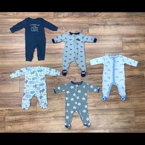 🧸💙 3 MONTH BABY BOY SLEEP N PLAY PJ BUNDLE